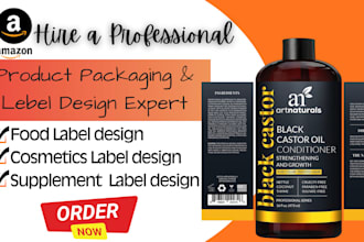 do product packaging and label design, supplement label amazon packaging design