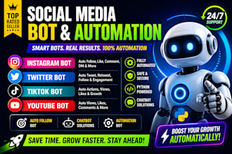 create powerful social media automation for tiktok, twitter, instagram, youtube