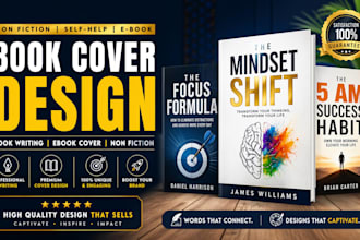 do book cover design, non fiction, ebook cover, book writing, self help