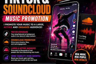 boost your music on tiktok and soundcloud through my concept