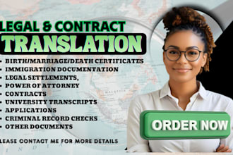 translate legal documents, contracts, agreements, official content court papers