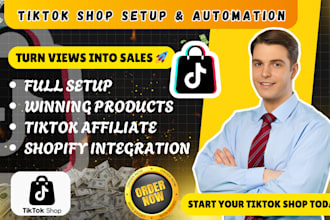 set up tiktok shop automation, affiliate and USA store