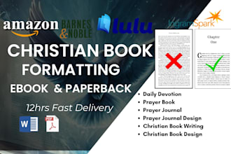 design, format christian ebook, journal, daily devotion, prayer book planner kdp