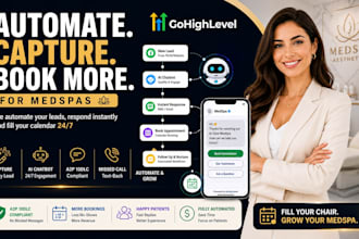 build gohighlevel automation, chatbot and a2p for medspas to book clients