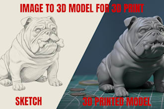 convert 2d image to 3d, photo, sketch, image to printable stl file for printing