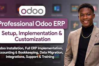 do odoo erp setup implementation, customization, odoo bookkeping as odoo develop