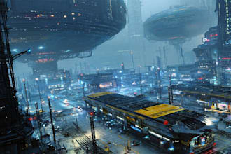 design environment concept art, sci fi illustration