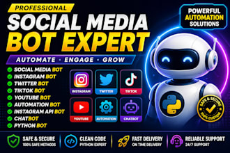 develop a reliable social media automation for tiktok twitter instagram youtube