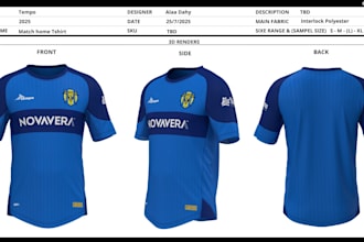 design professional tech packs, activewear apparel and 3d garment