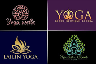 do minimalist fitness, wellness, gym, spa, massage, natural and yoga logo design