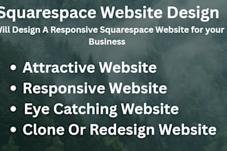 build squarespace website for your business design, redesign squarespace website