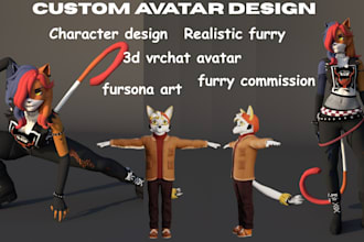 do furry avatar furry nsfw avatar 3d vrchat avatar vr character fursona 3d model