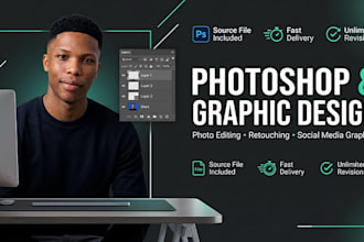 do professional photoshop editing, photo manipulation, and graphic design