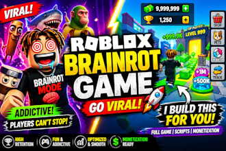 develop a full trending roblox brainrot game that keeps players addicted