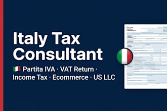 be your italy tax consultant for partita iva vat return and tax filing