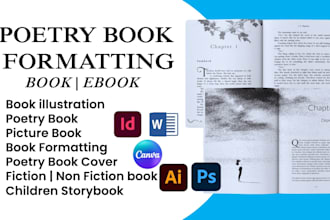 design poetry book formatting poem children story book illustration book cover