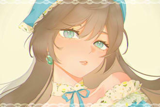 draw anime headshot profile pics, icons, and avatars