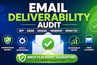 fix email deliverability audit spf dkim dmarc domain warmup spam fix