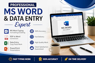 do data entry, ms word typing and PDF conversion