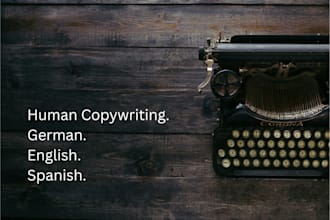 write persuasive copy in english, german, and spanish