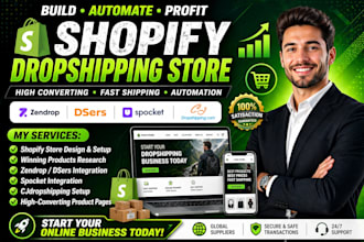 design shopify dropshipping website via zendrop dsers spocket cjdropshipping