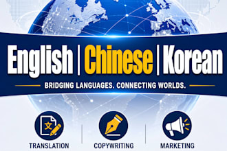 english to chinese and korean translation localization