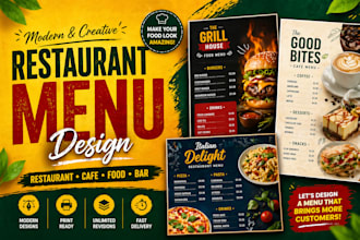 design modern restaurant menu and cafe menu or food menu