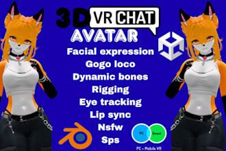 edit vrchat avatar custom vrc model vrc avatar anime character for pc and quest