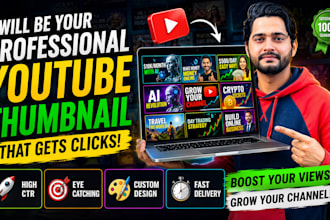 design eye catchy youtube thumbnail