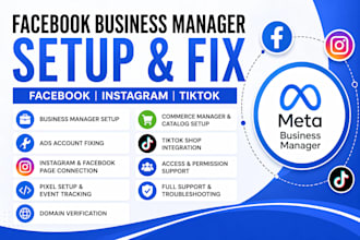 setup verifed facebook businness manager account fix ig tt fb meta ads accounts