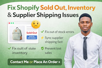 fix shopify sold out of stock product inventory fast shipping and supplier issue