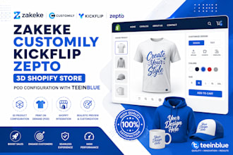 zakeke customily kickflip zepto 3d shopify store pod configuration teeinblue