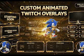 create custom twitch overlay, animated twitch overlay design, stream overlay
