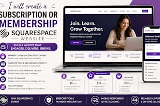 create subscription or membership squarespace website