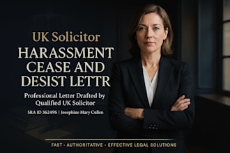draft a UK solicitor harassment cease and desist letter