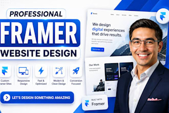 do framer website, webflow website, framer landing page or a portfolio website