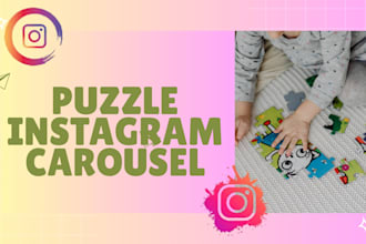 design aesthetic, carousel puzzle feed and instagram canva templates