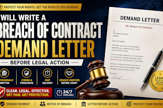 write a breach of contract demand letter before legal action