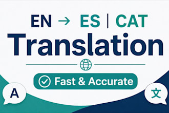 translate en to es and cat manually and accurately