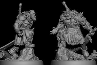create 3d action figure model, miniatures, anime statue, 3d printing, warhammer