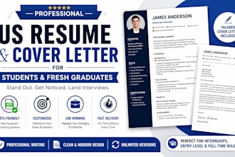 write a professional US resume and cover letter for freshers student