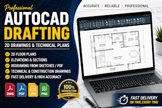 do professional autocad drafting, 2d drawings, and technical plans