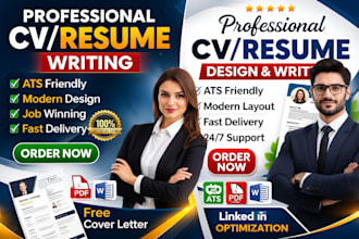 design a professional ats friendly resume CV and cover letter