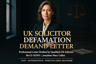 write a UK solicitor defamation demand letter for libel or slander
