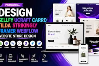 design sellfy ucraft carrd tilda strikingly framer webflow website store design