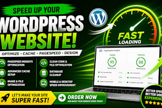 speed up wordpress website optimize pagespeed insights cache and design