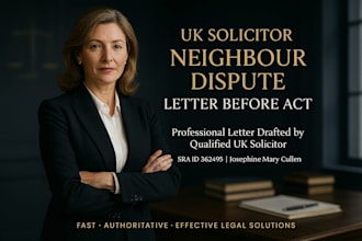 draft a UK solicitor neighbour dispute letter before action