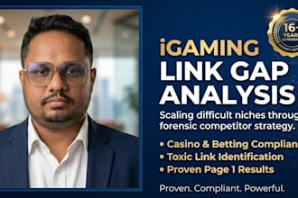 perform an elite competitor link gap analysis for gaming and difficult niches