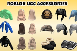create custom roblox ugc accessories, layered clothing hair, ugc, chain 3d model
