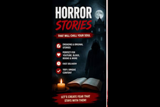 write engaging horror , love and frictional stories, you tube script, books also